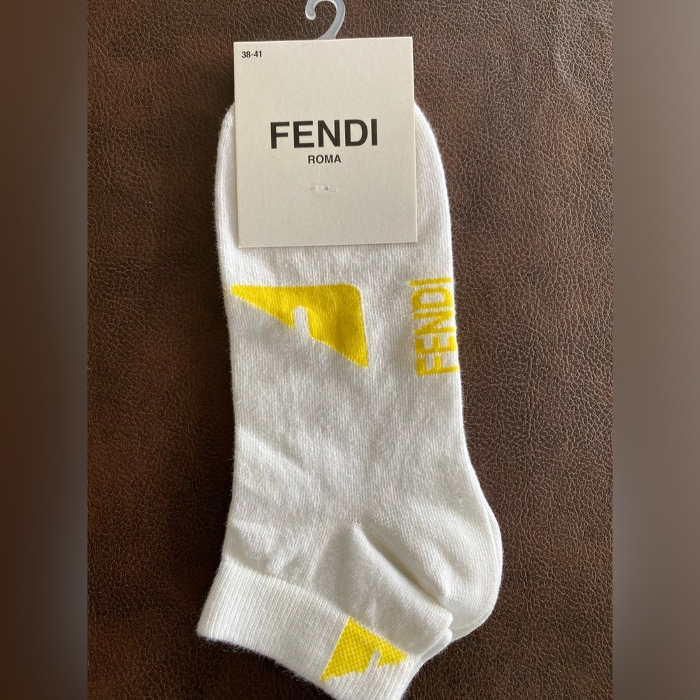 NWT Authentic Fendi Logo Socks